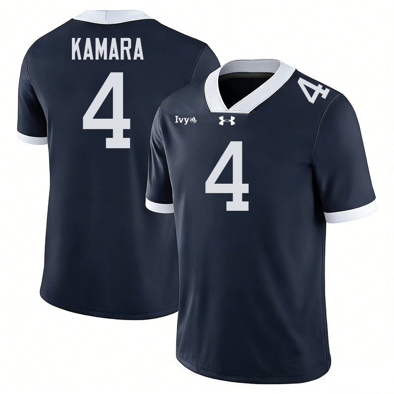 Yale Bulldogs #4 Abu Kamara College Football Jerseys,Uniforms Stitched-Navy